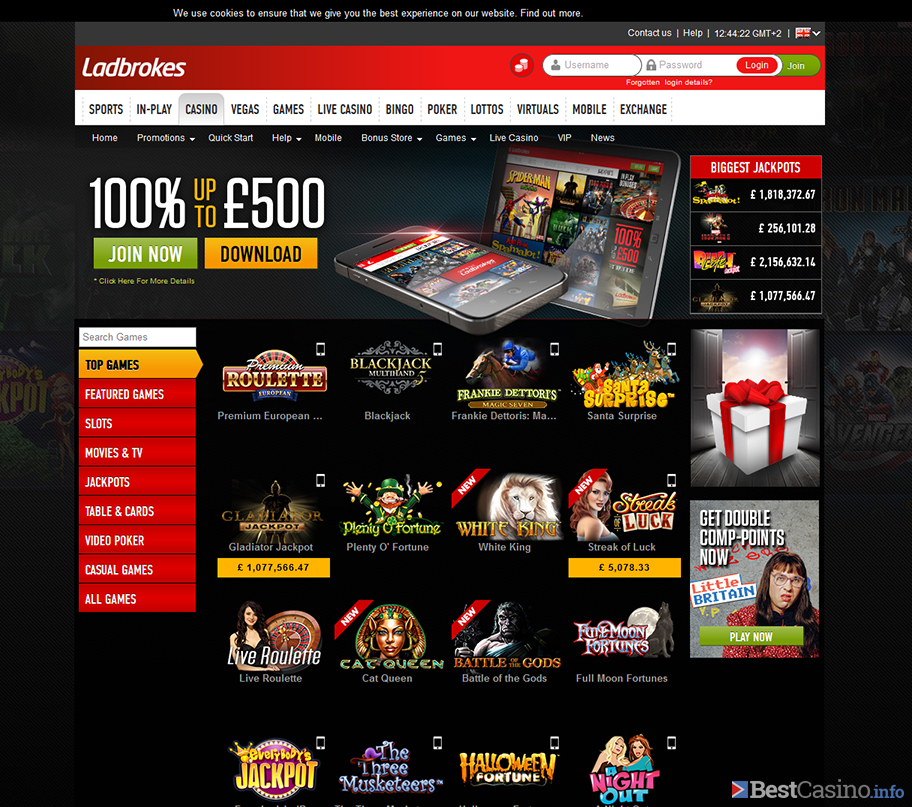 ladbrokes casino 500% bet Â10 bonus